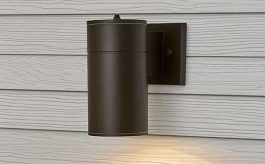 LED Cylinder Outdoor Wall Wash Sconce 840 LM 3000K Photocell, Brown