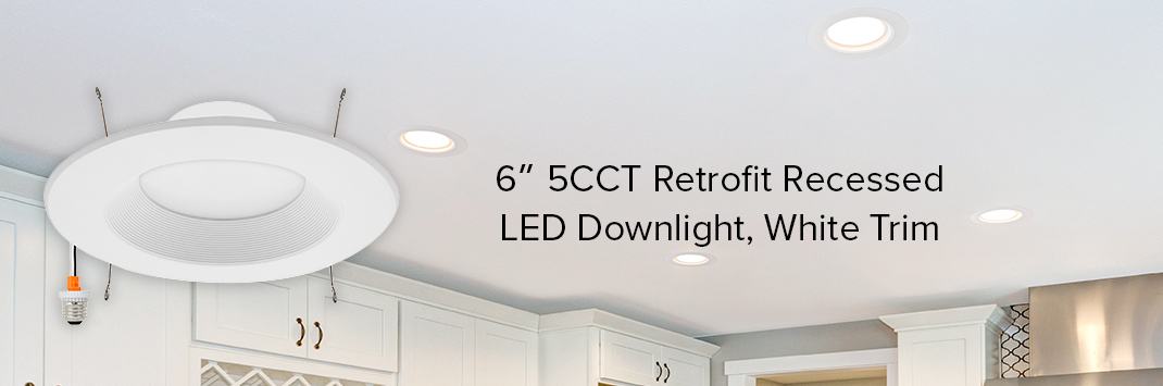 6” 5 CCT Selectable Retrofit Recessed LED Downlight, 2700-5000K